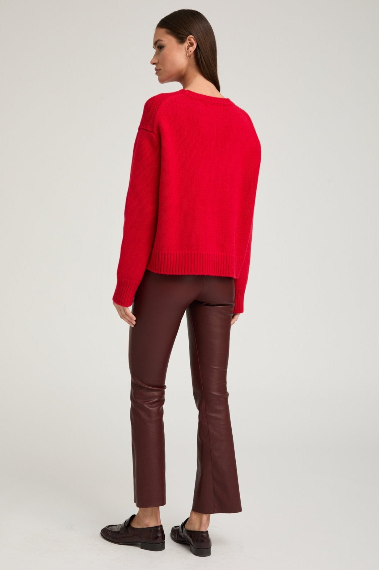 RED HEAVY CASHMERE SWEATER - 5