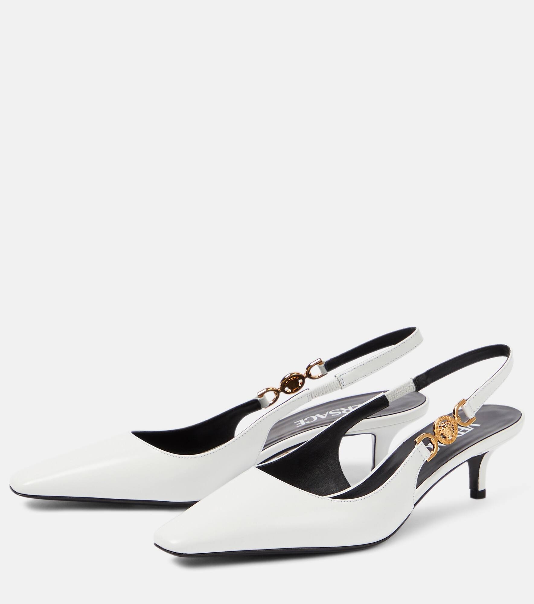 Medusa Biggie leather slingback pumps - 5