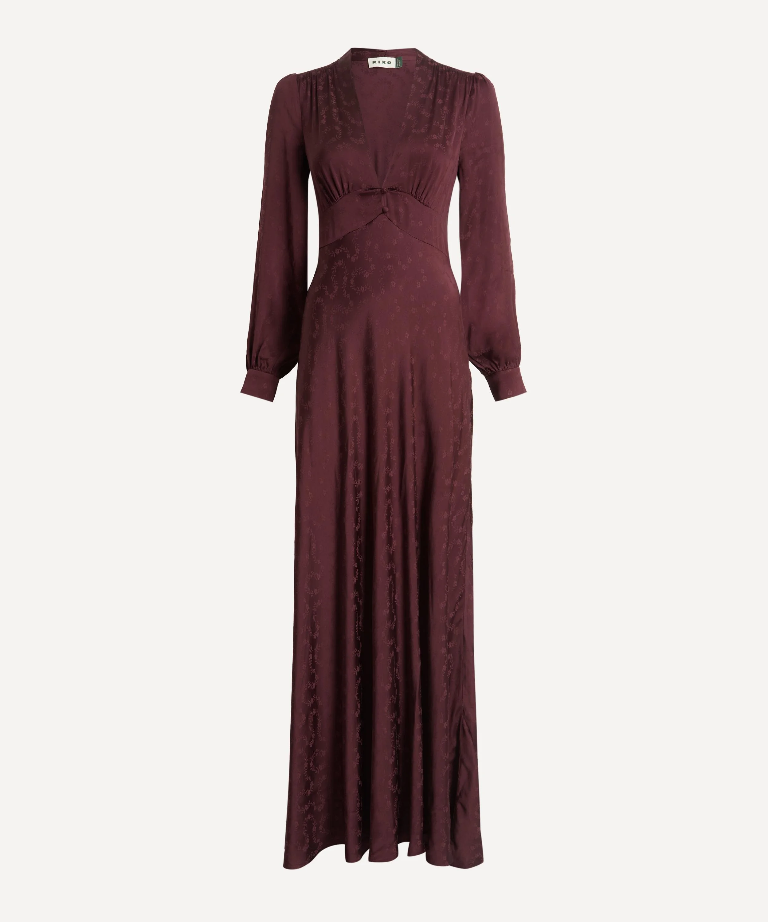 Amari Silk Velvet Dress in Bordeaux - 1