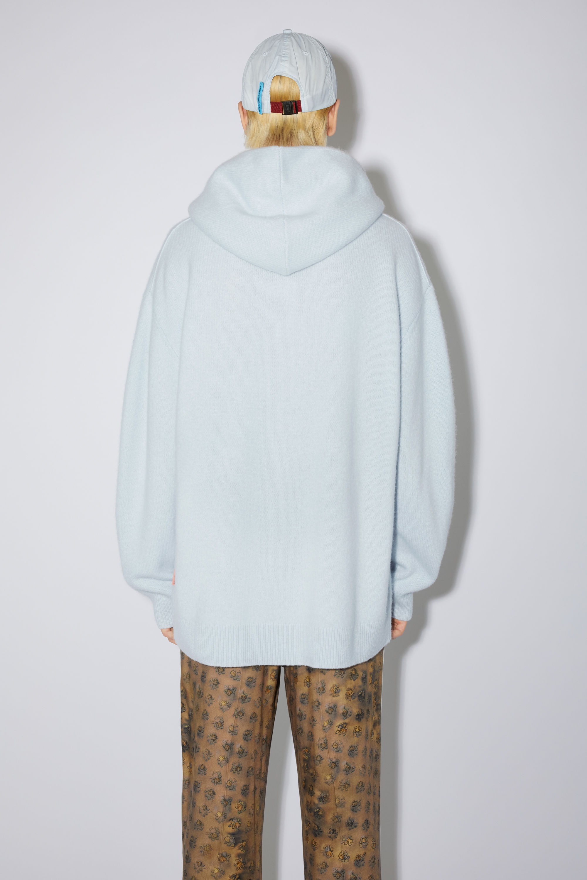Wool cashmere hoodie - Dusty blue - 3