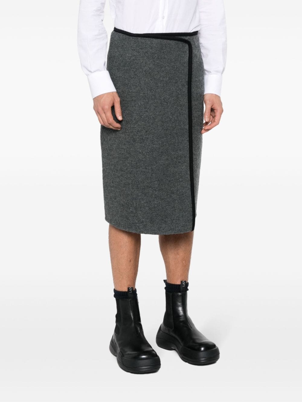 Walker virgin wool wrap skirt - 3