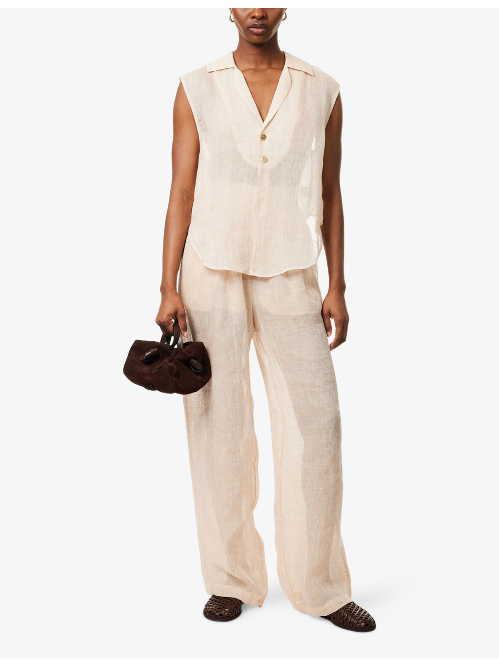 Sanabo Sleeveless Linen Shirt - 2