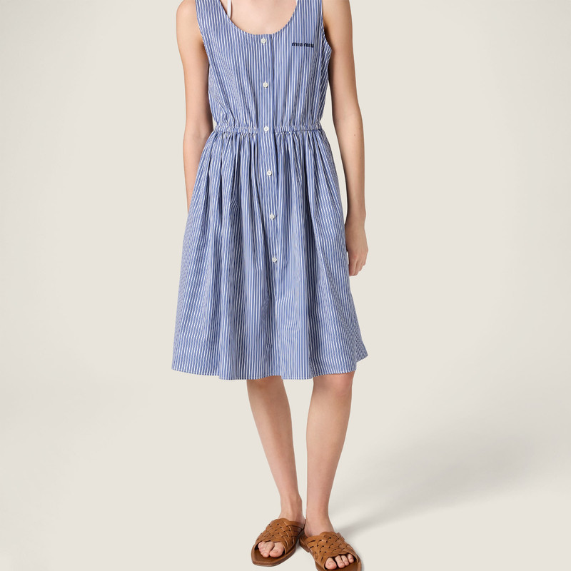 Vertical stripe poplin mini-dress 5