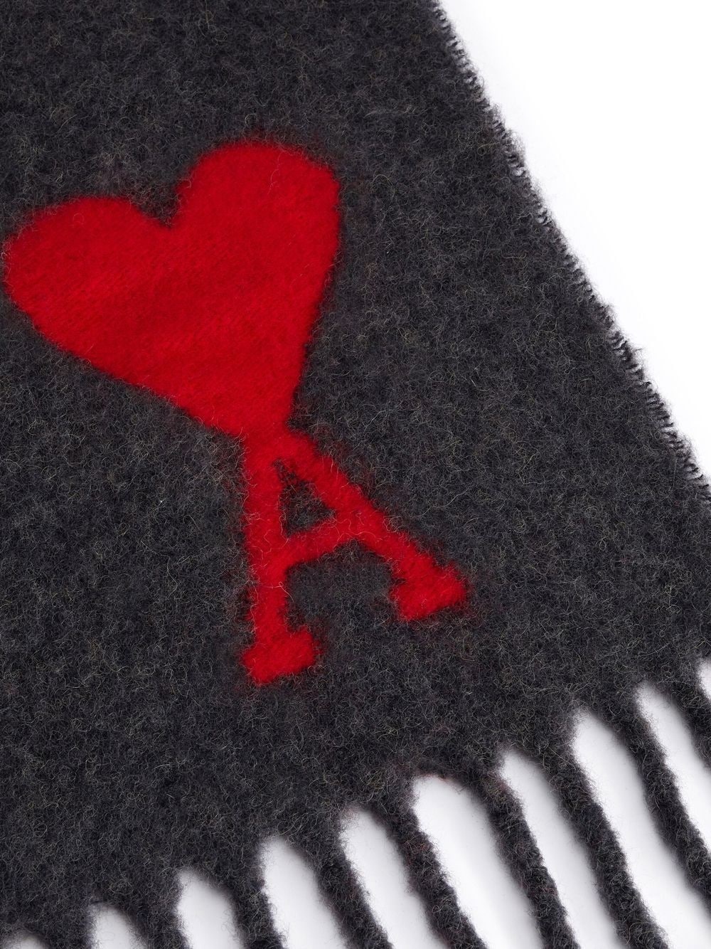 logo detail fringed scarf - 2