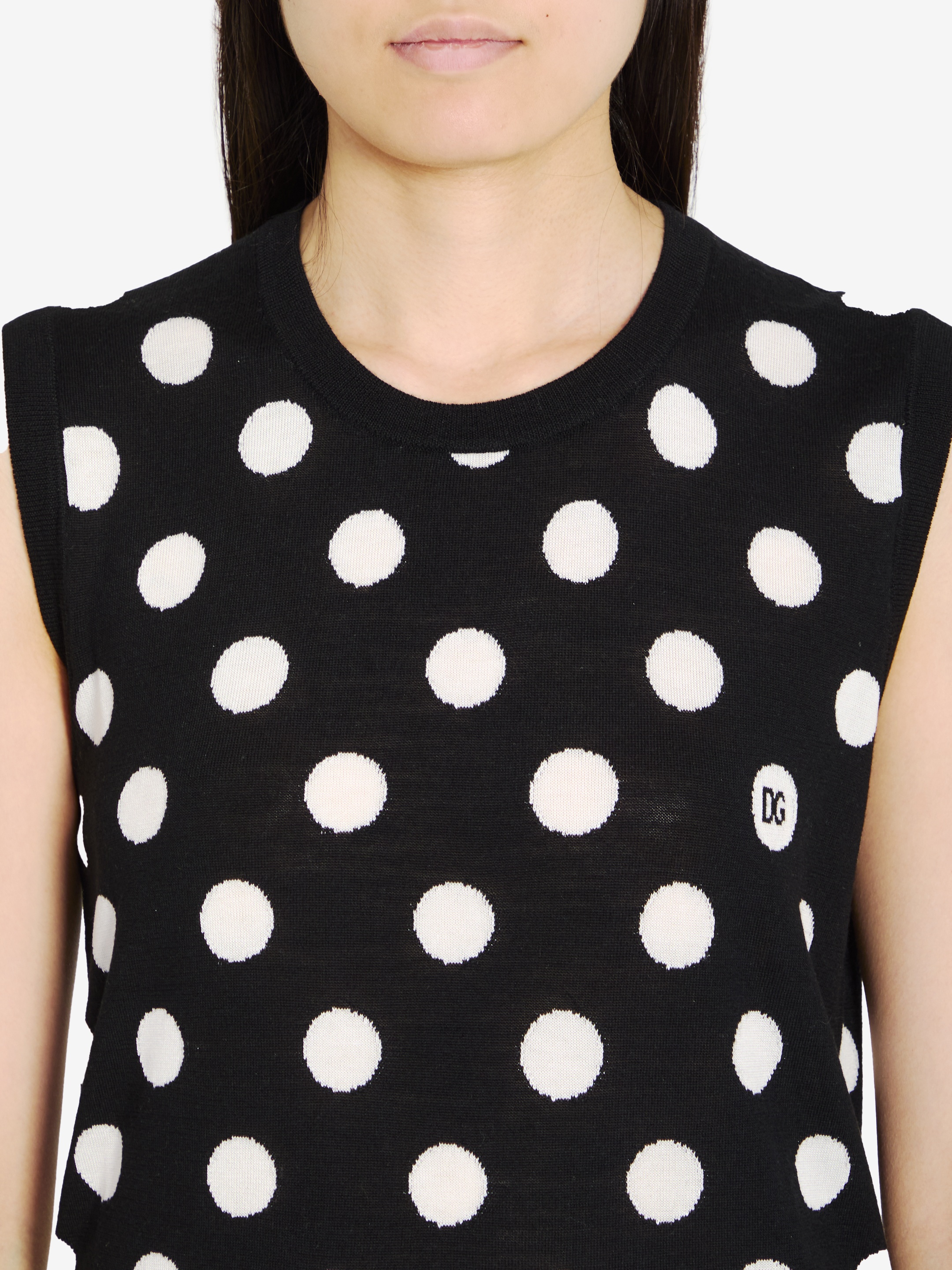 Top with Polka-dot motif - 3