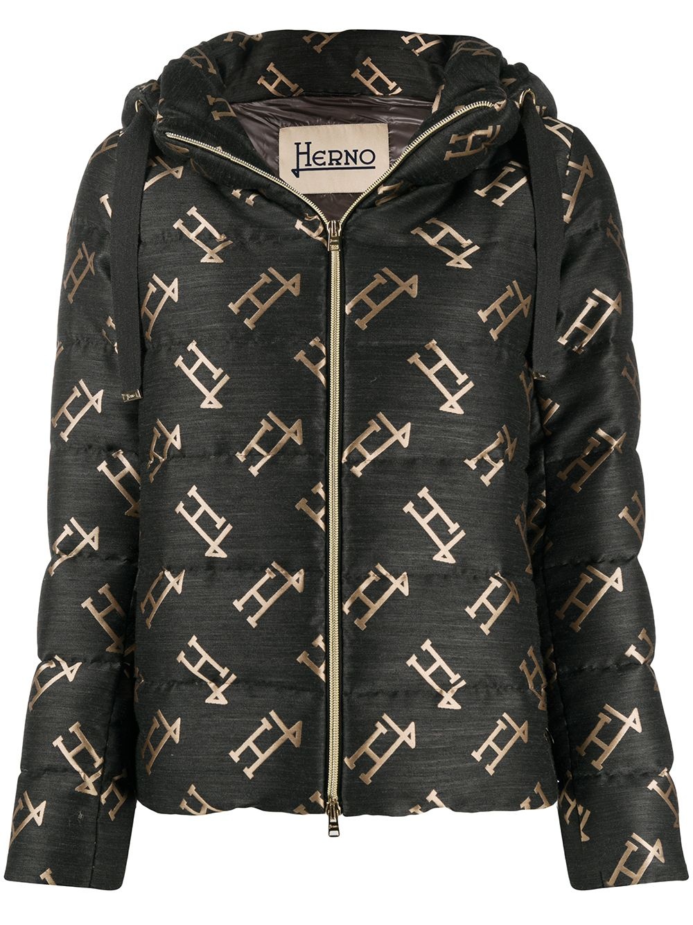 all-over logo padded jacket - 1