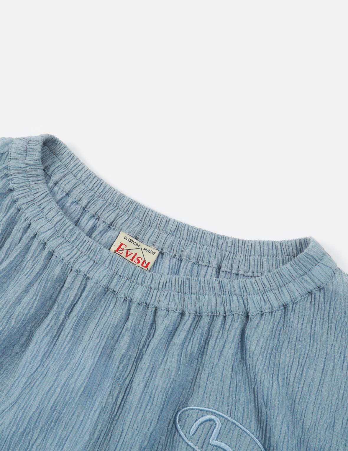 SEAGULL BADGE EMBROIDERY DROP-SHOULDER BLOUSE - 9