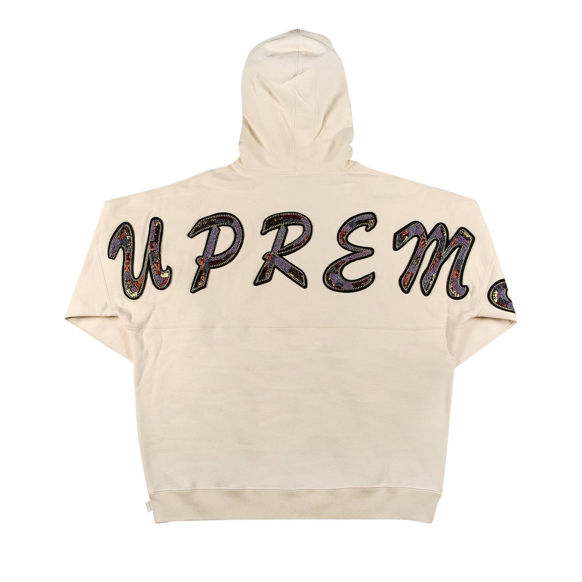 Supreme Beaded Hooded Sweatshirt 'Natural' - 2