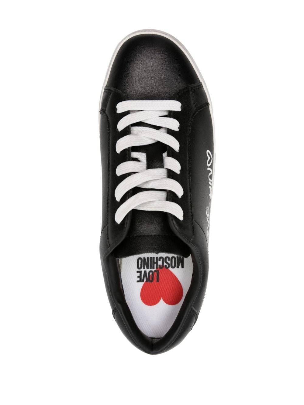 logo-print leather sneakers - 4