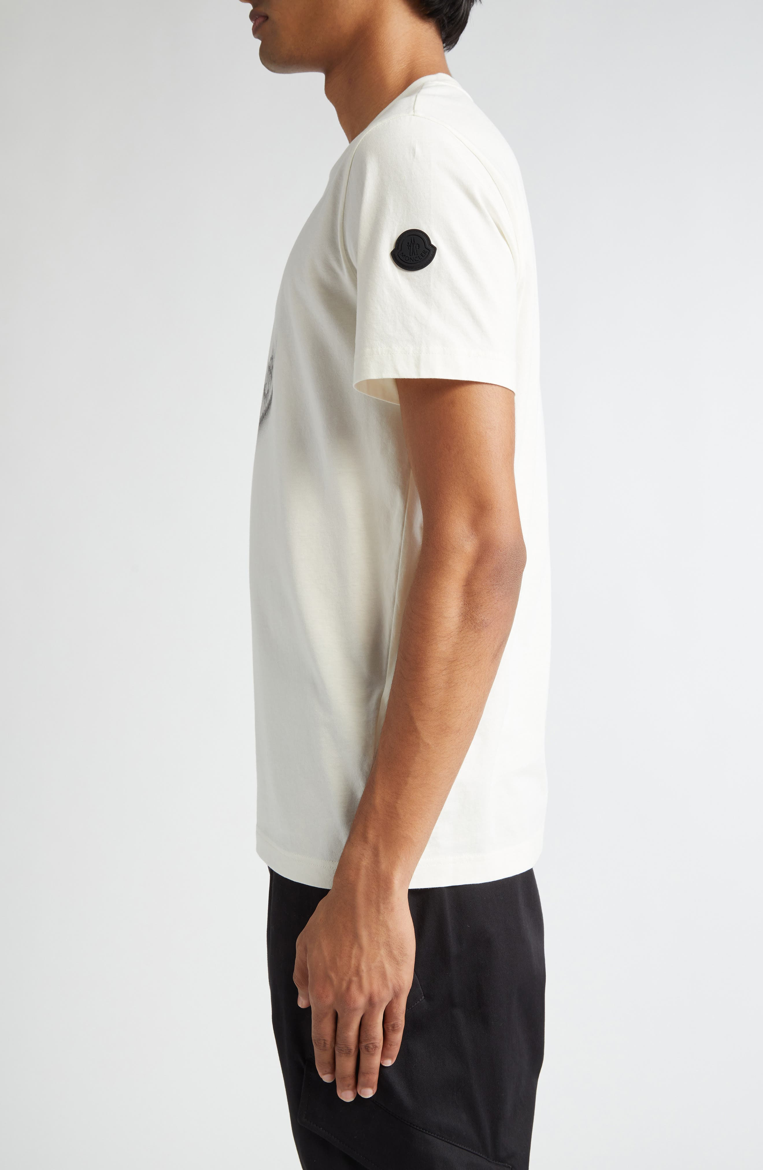 Moncler Logo Cotton Graphic T-Shirt in Silk White at Nordstrom - 3