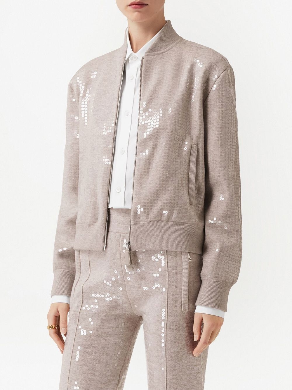 sequinned bomber jacket - 3