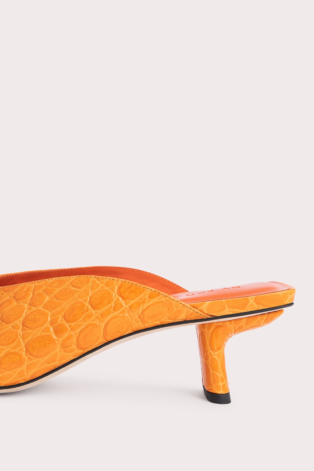 Huston Orange Circular Croco Embossed Leather - 7