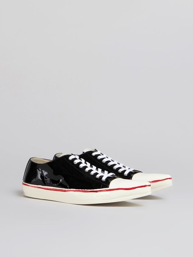 PATENT LEATHER GOOEY LOW-TOP SNEAKER W/MARNI GRAFFITI-STYLE SIGNATURE - 2