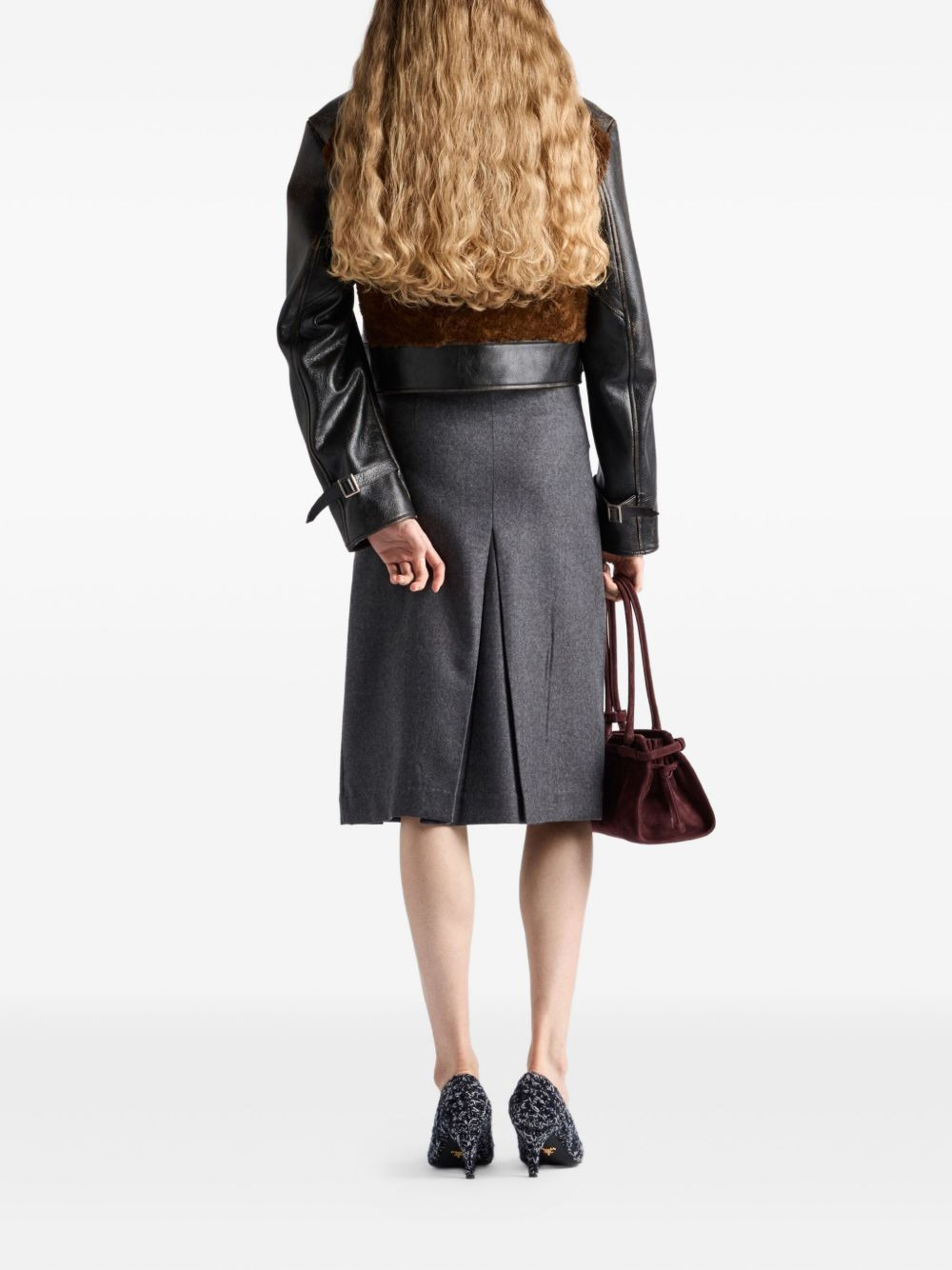 pleated flannel skirt - 3