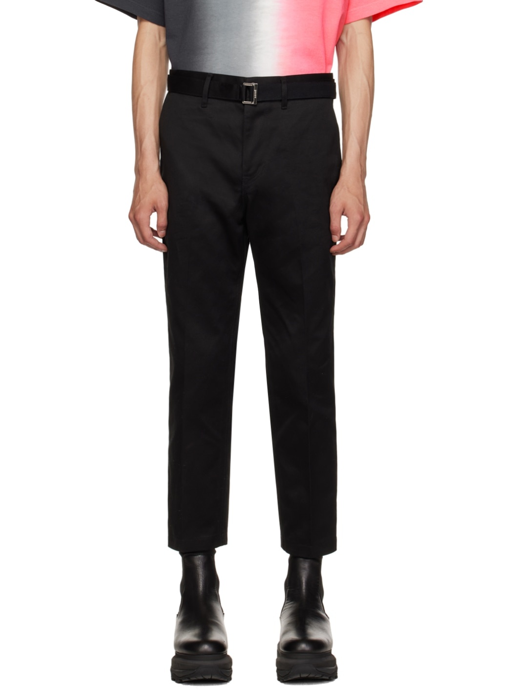 sacai Black Belted Trousers | REVERSIBLE