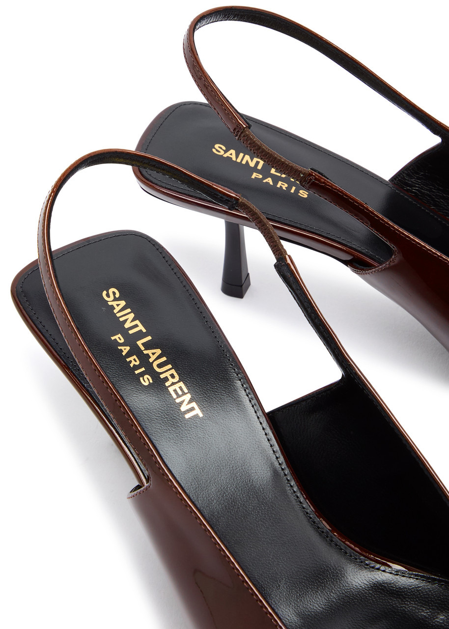 Saint Laurent Carine 55 Patent Leather Slingback Pumps - 4