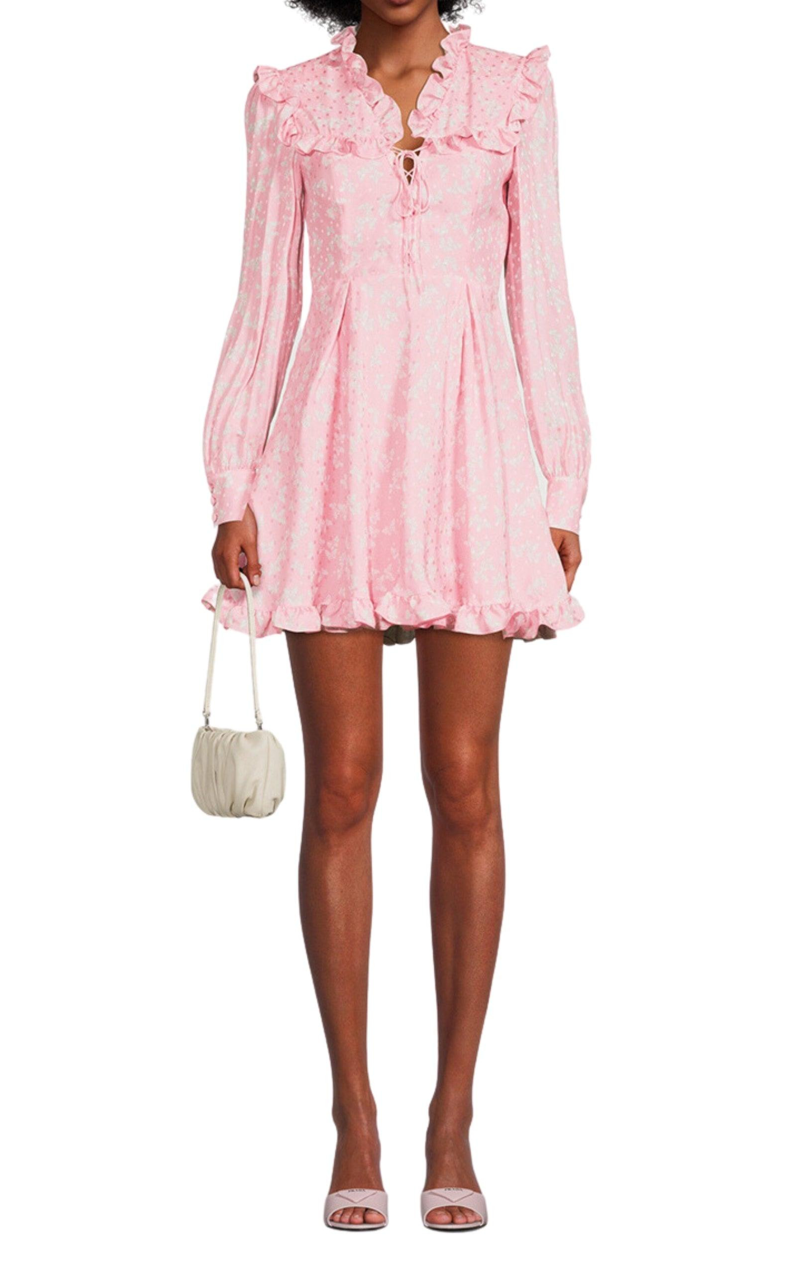 Butterfly Jacquard Silk Mini Dress - 2