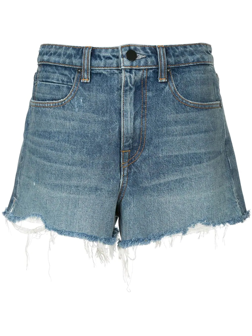 high rise denim shorts - 1