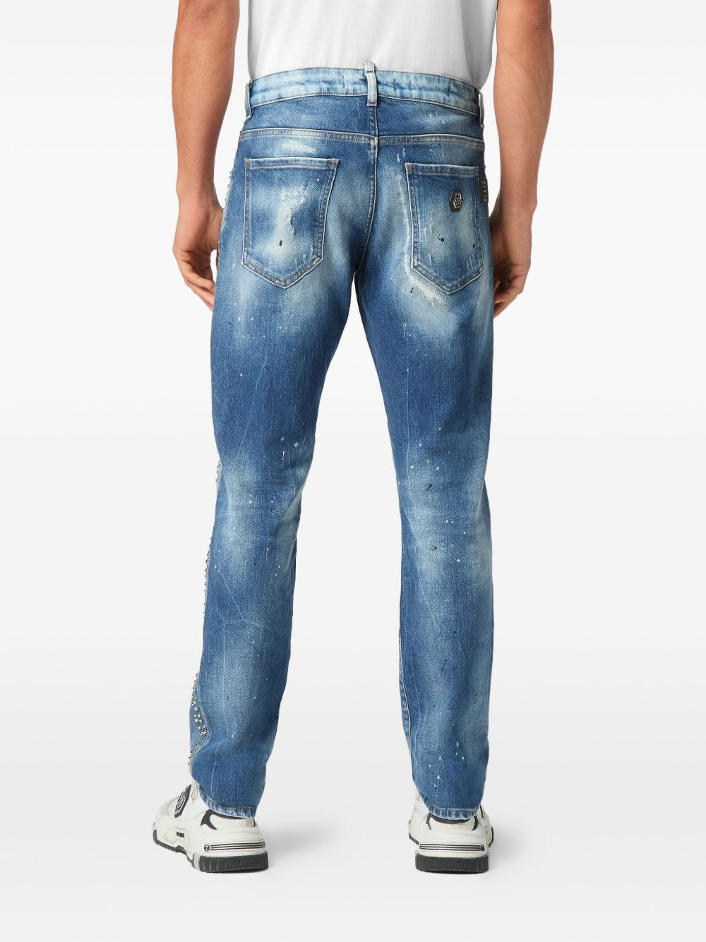 studded distressed jeans - 3
