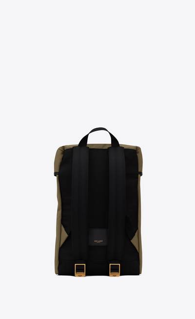 SAINT LAURENT city flap backpack in canvas and nylon outlook