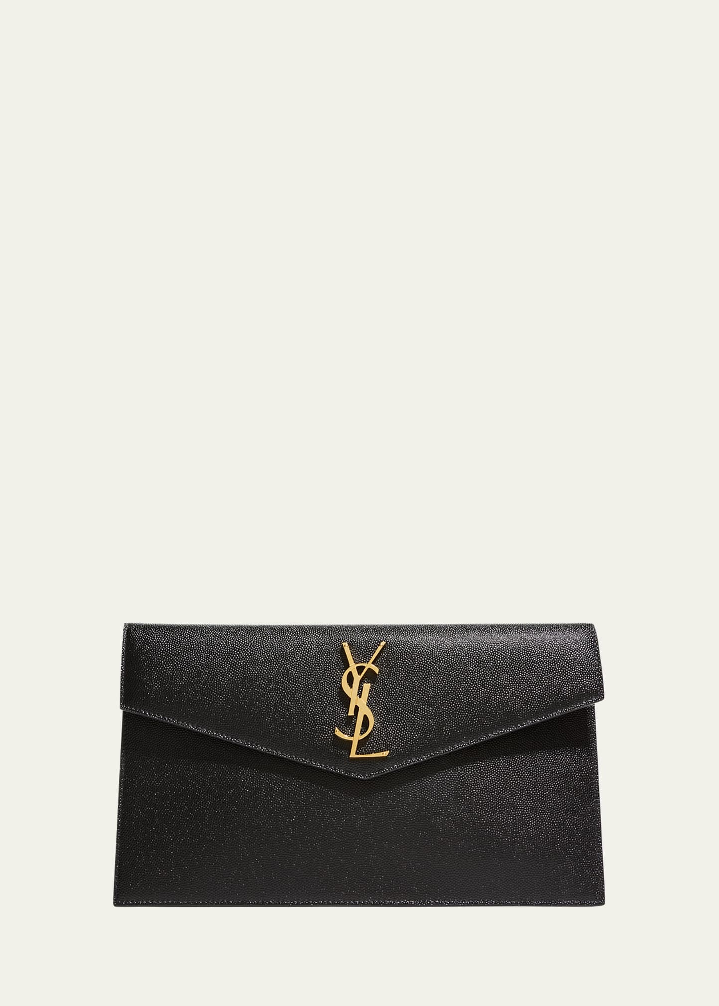 Uptown Medium YSL Monogram Grain de Poudre Pouch Bag - 1