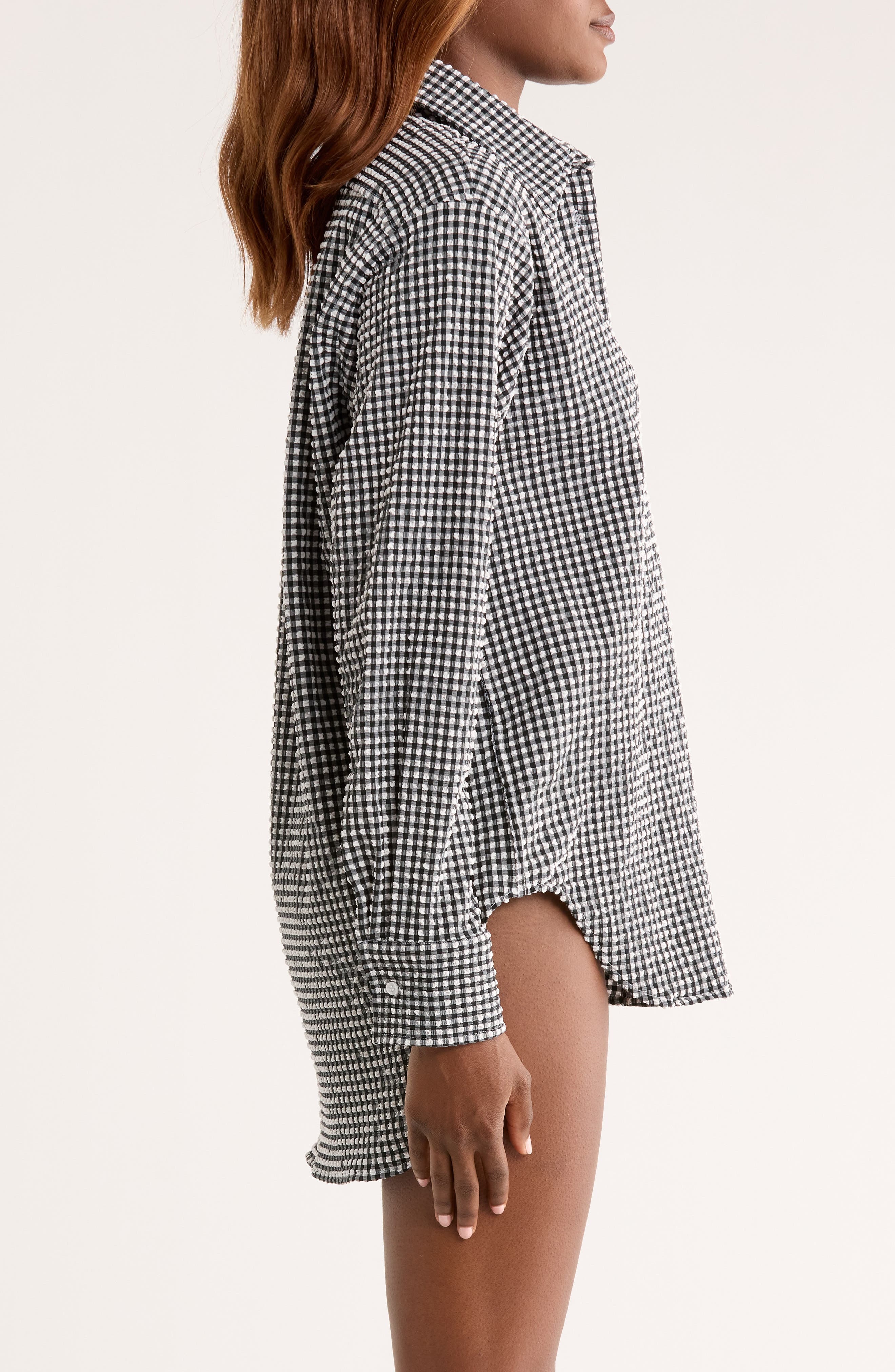 Hunza G Oversize Cover-Up Shirt in Black at Nordstrom - 3
