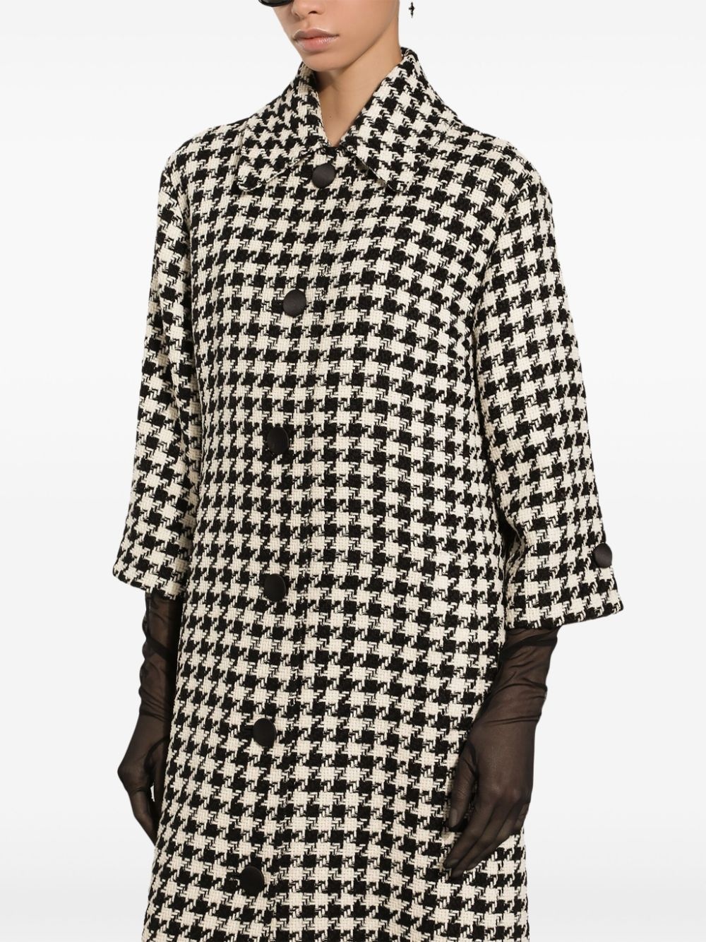 houndstooth trench coat - 5