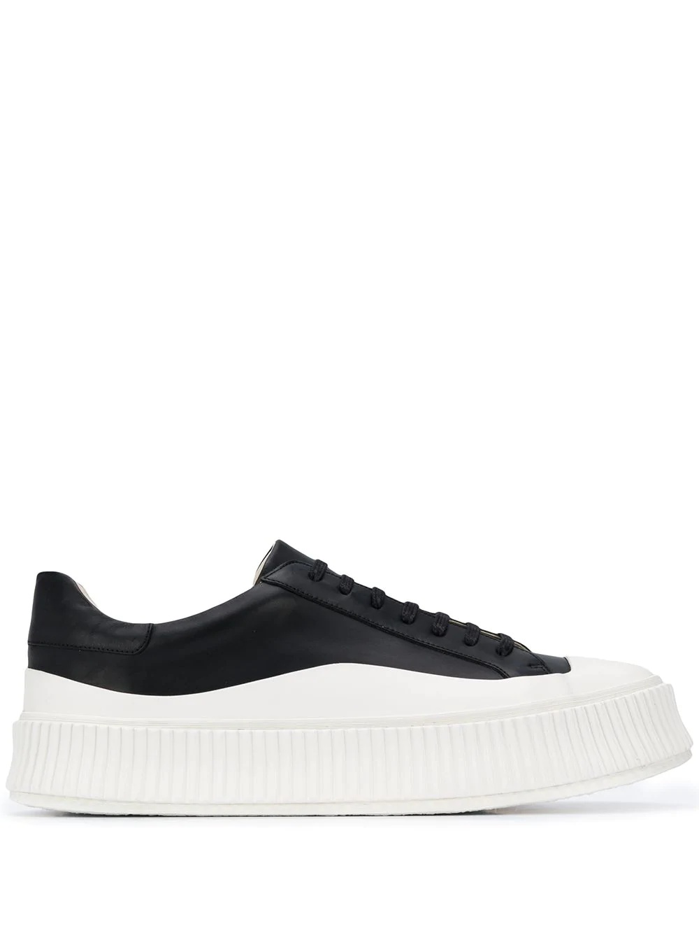 leather low-top sneakers - 1