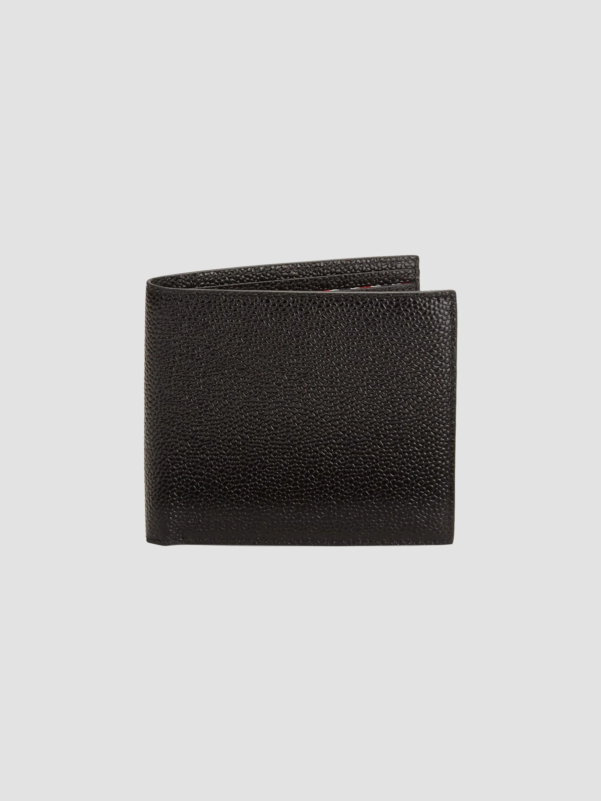 Men's Pebble-Grain Leather Bi-Fold Wallet - Black - 1