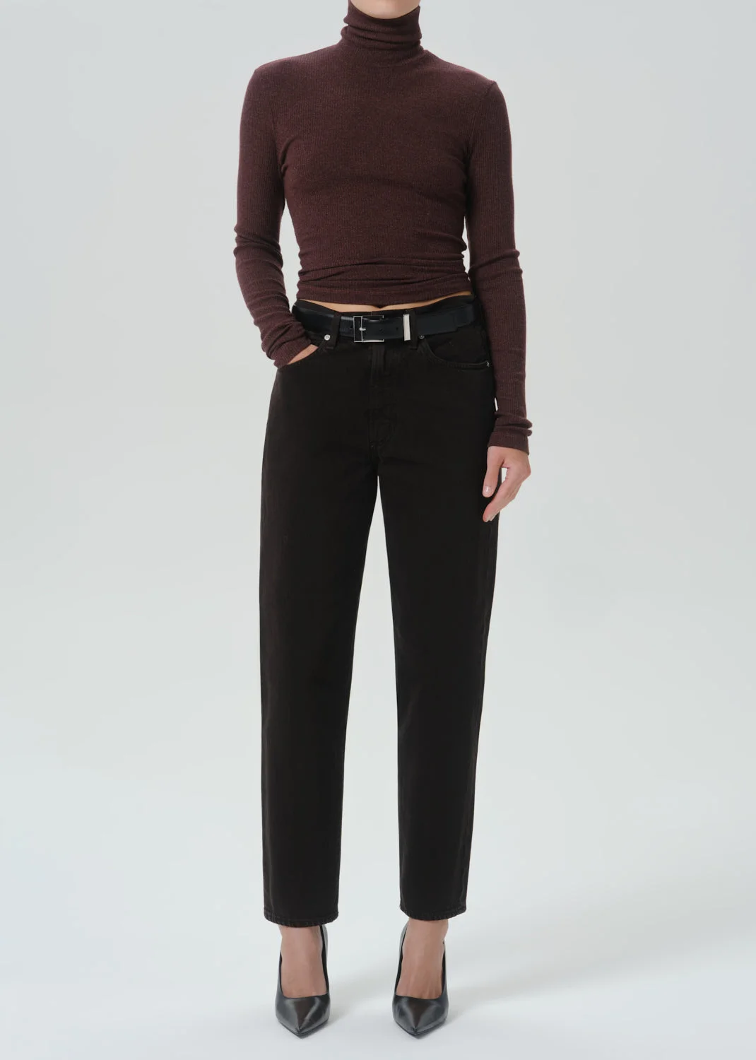 Caradene Turtleneck In Heather Mahogany - 1