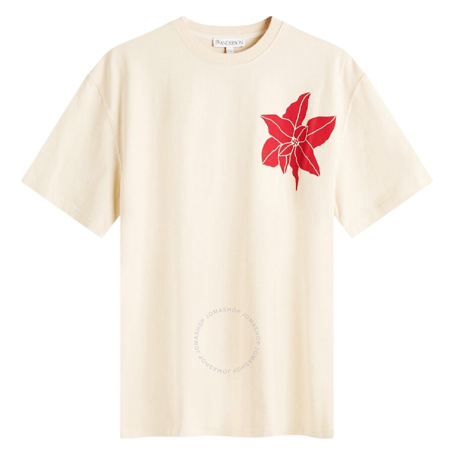 JW Anderson Crew Neck Floral-Print Organic Cotton T-Shirt - 5
