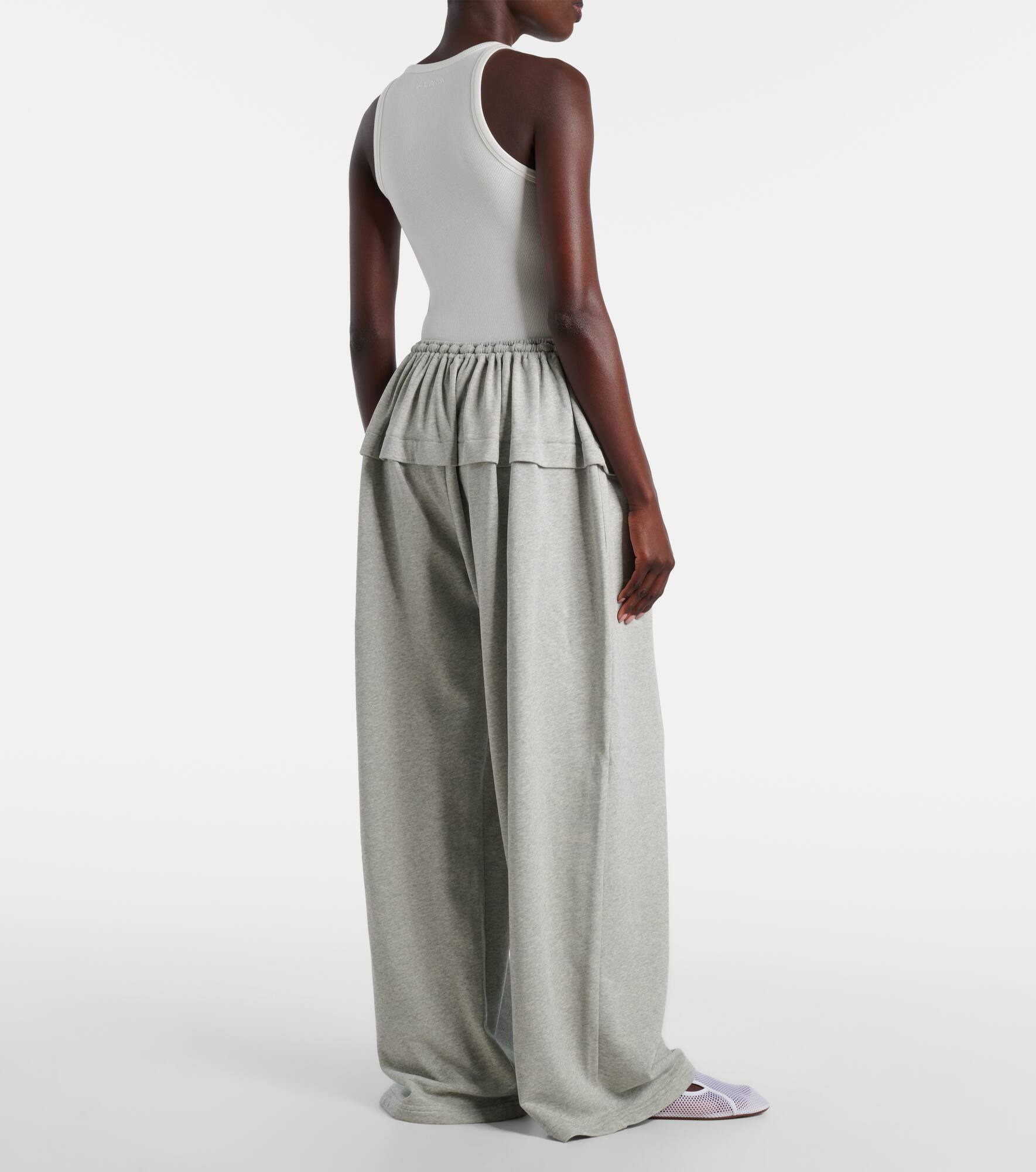 Ruffled cotton-blend track pants - 3