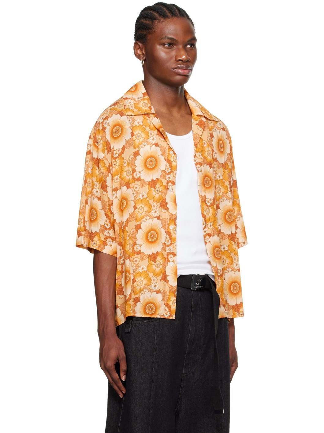 Orange Floral Shirt - 2