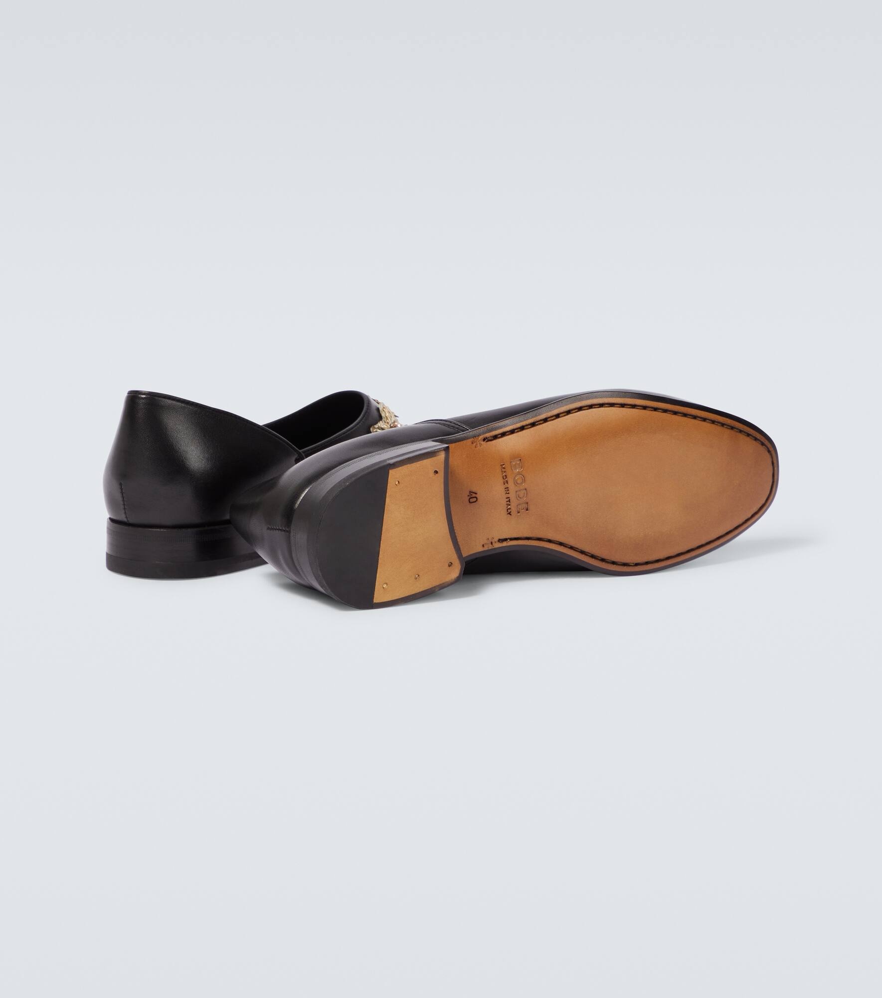 Bullion Star embellished leather loafers - 7