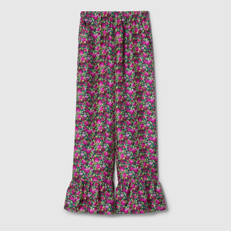 Silk pant with floral print 1