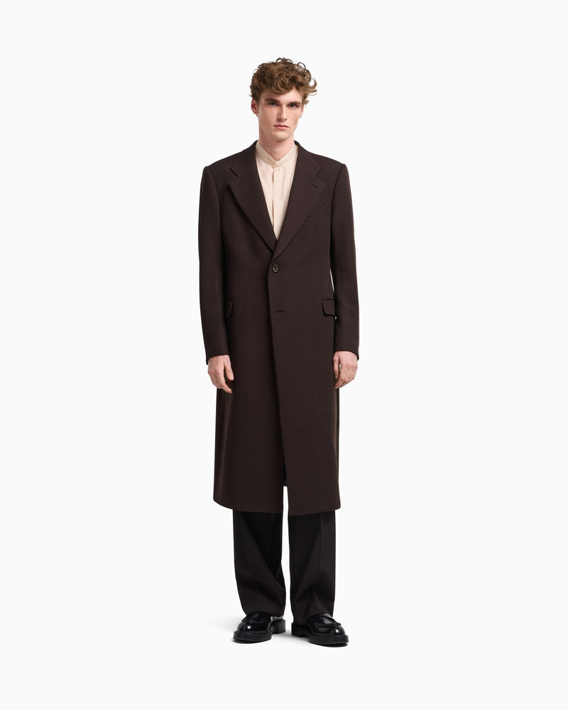 EMPORIO ARMANI SINGLE-BREASTED COAT IN GRANULAR VIRGIN WOOL outlook