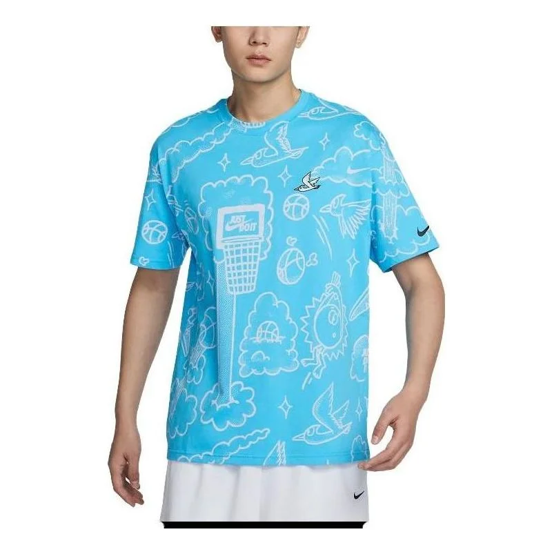 Nike Max90 Allover Print Basketball T-Shirt 'Blue' DZ2699-416 - 1