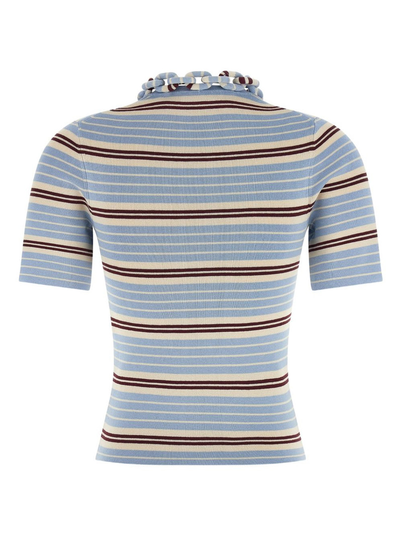 rabanne chain-detail ribbed T-shirt outlook