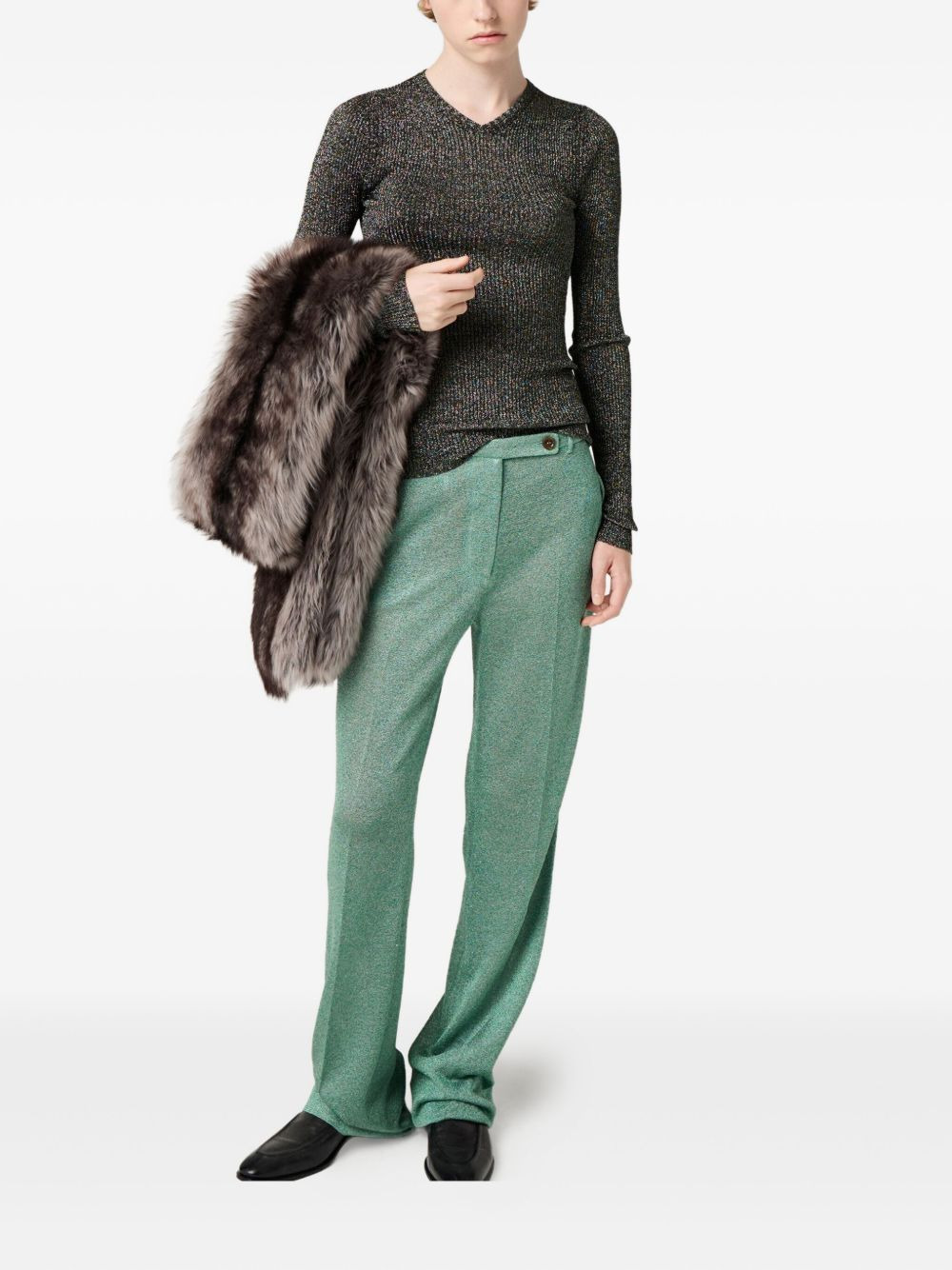 long-sleeves ribbed sweater - 2