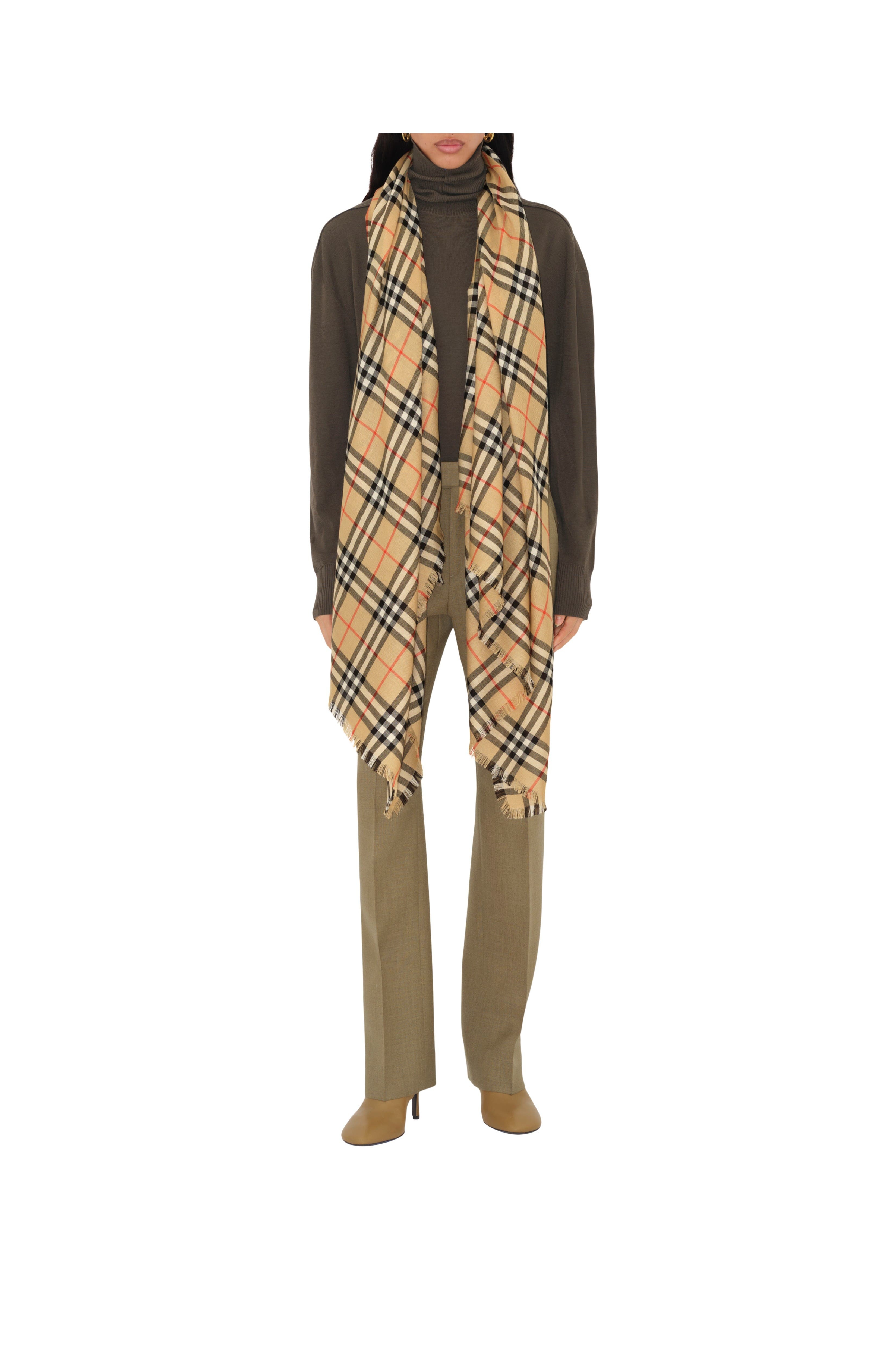 burberry Check Cashmere Silk Scarf in Sand at Nordstrom - 2