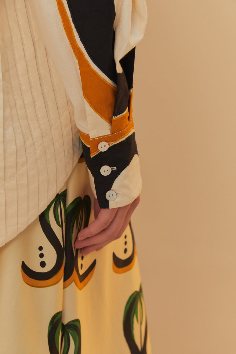 Off-White Coconut Tree Flow Pleated Blouse 5