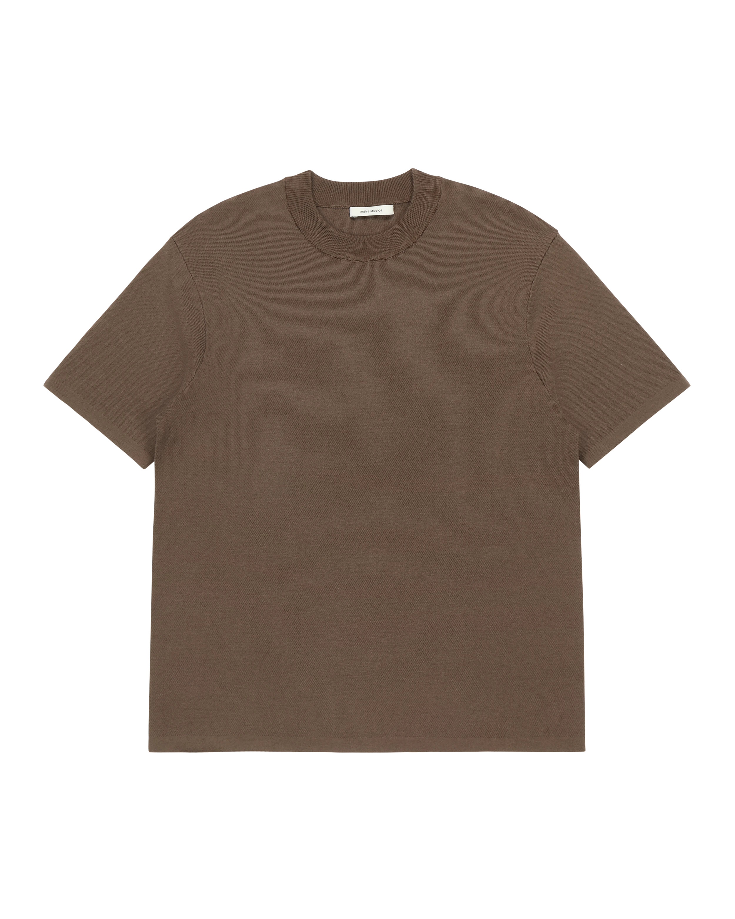 SLIM KNIT TEE LIGHT BROWN - 6