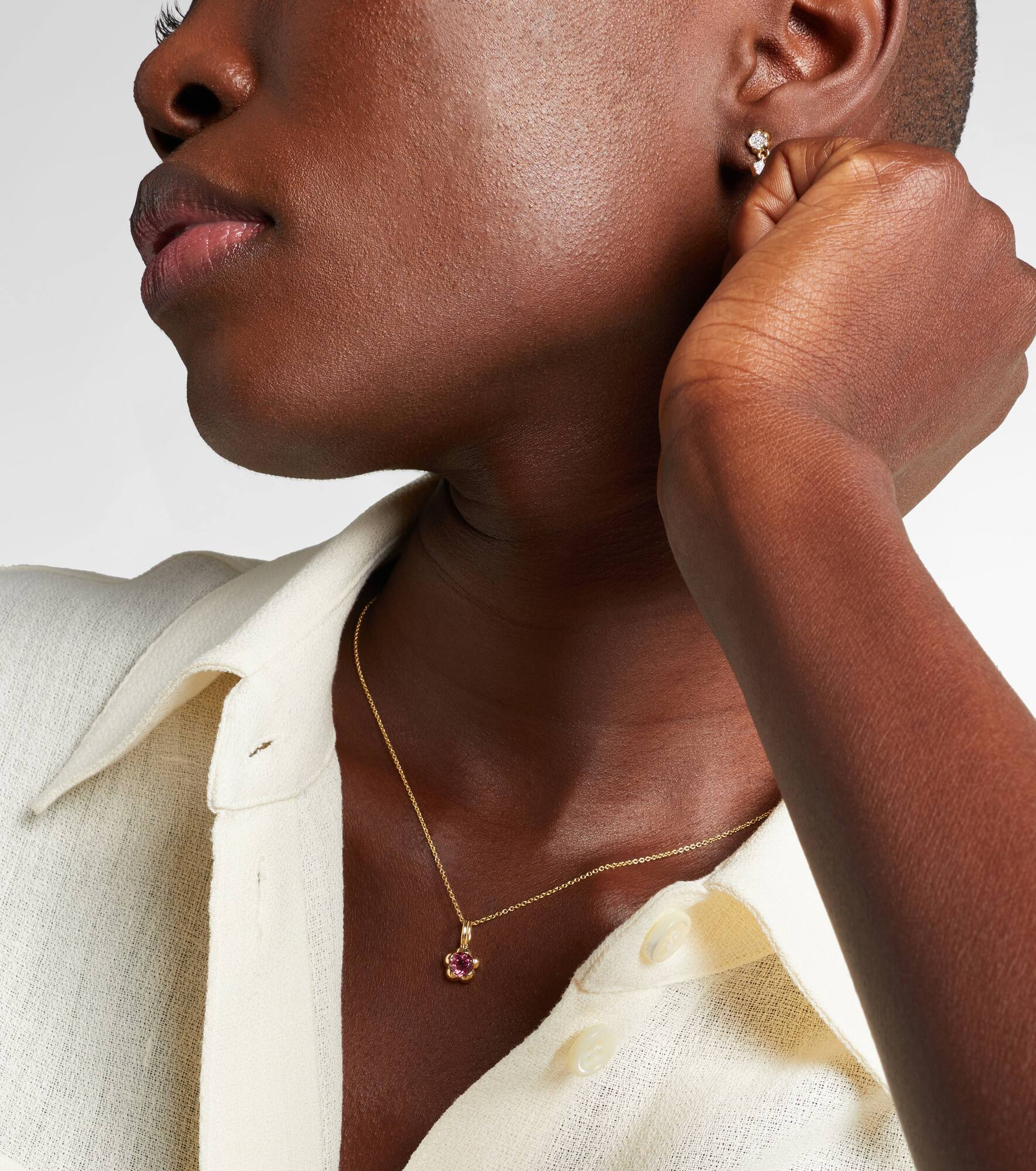 Festival 14kt gold necklace with tourmaline - 3