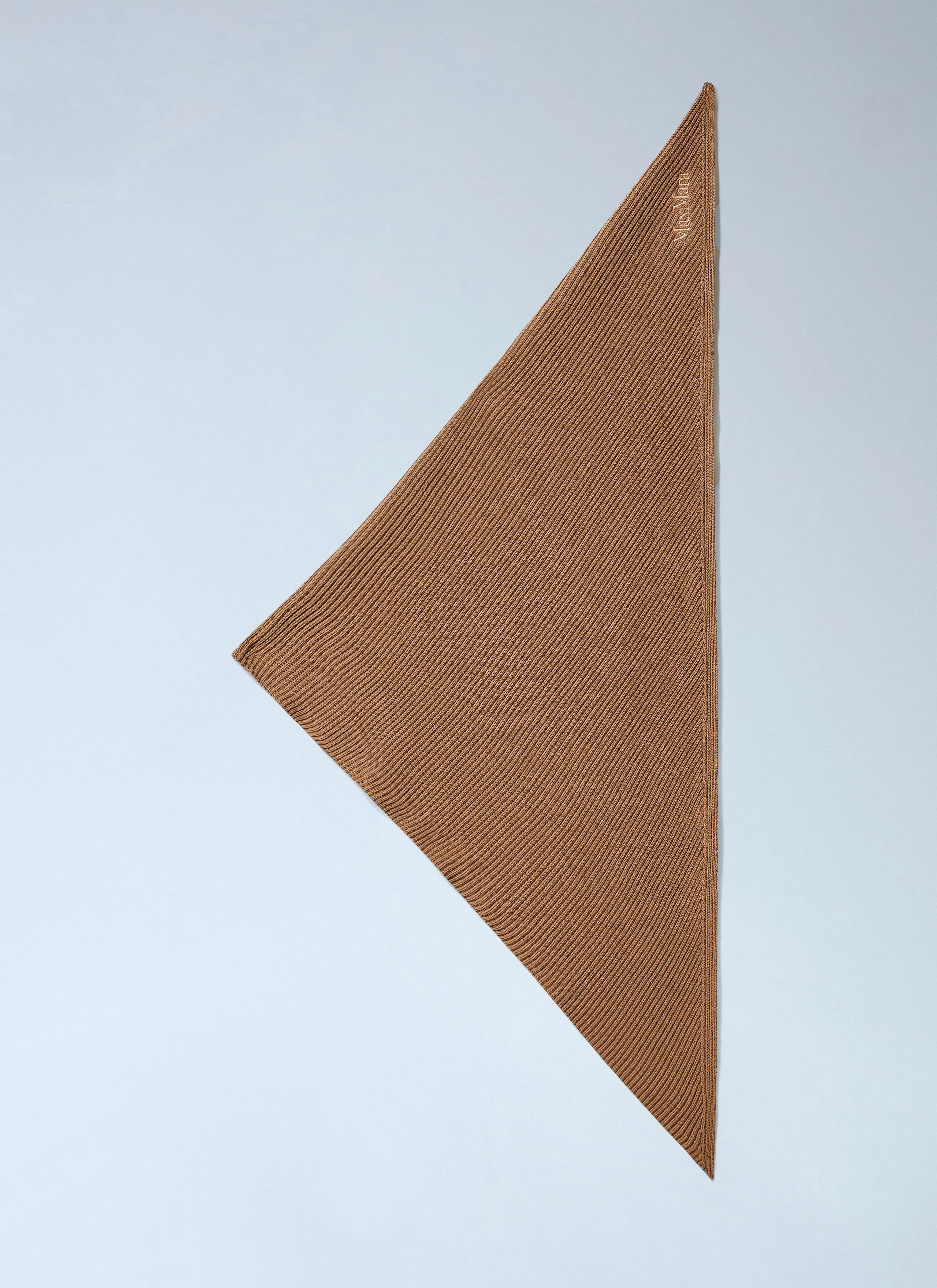 Ribbed Knit Triangle Scarf - 1