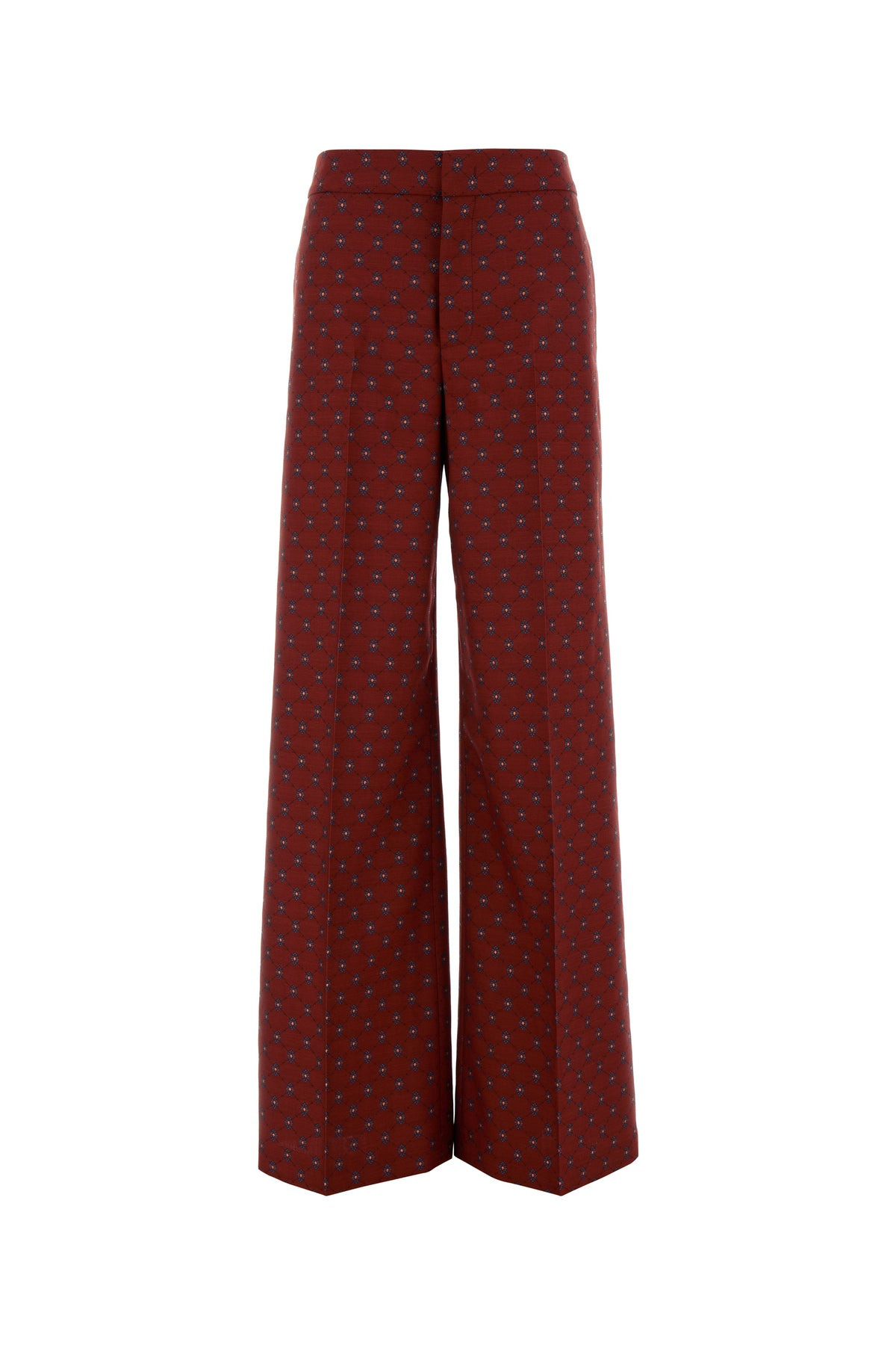 Embroidered wool blend pant - 1