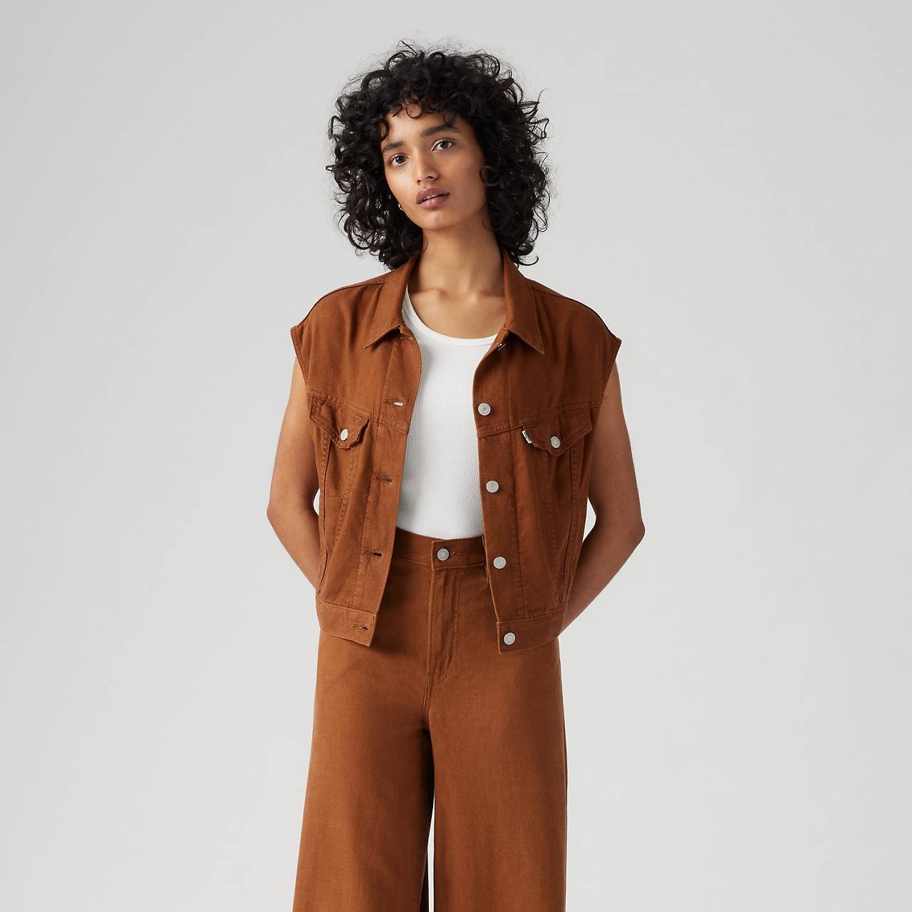 SHRUNKEN '90S LINEN BLEND LIGHTWEIGHT VEST - 2
