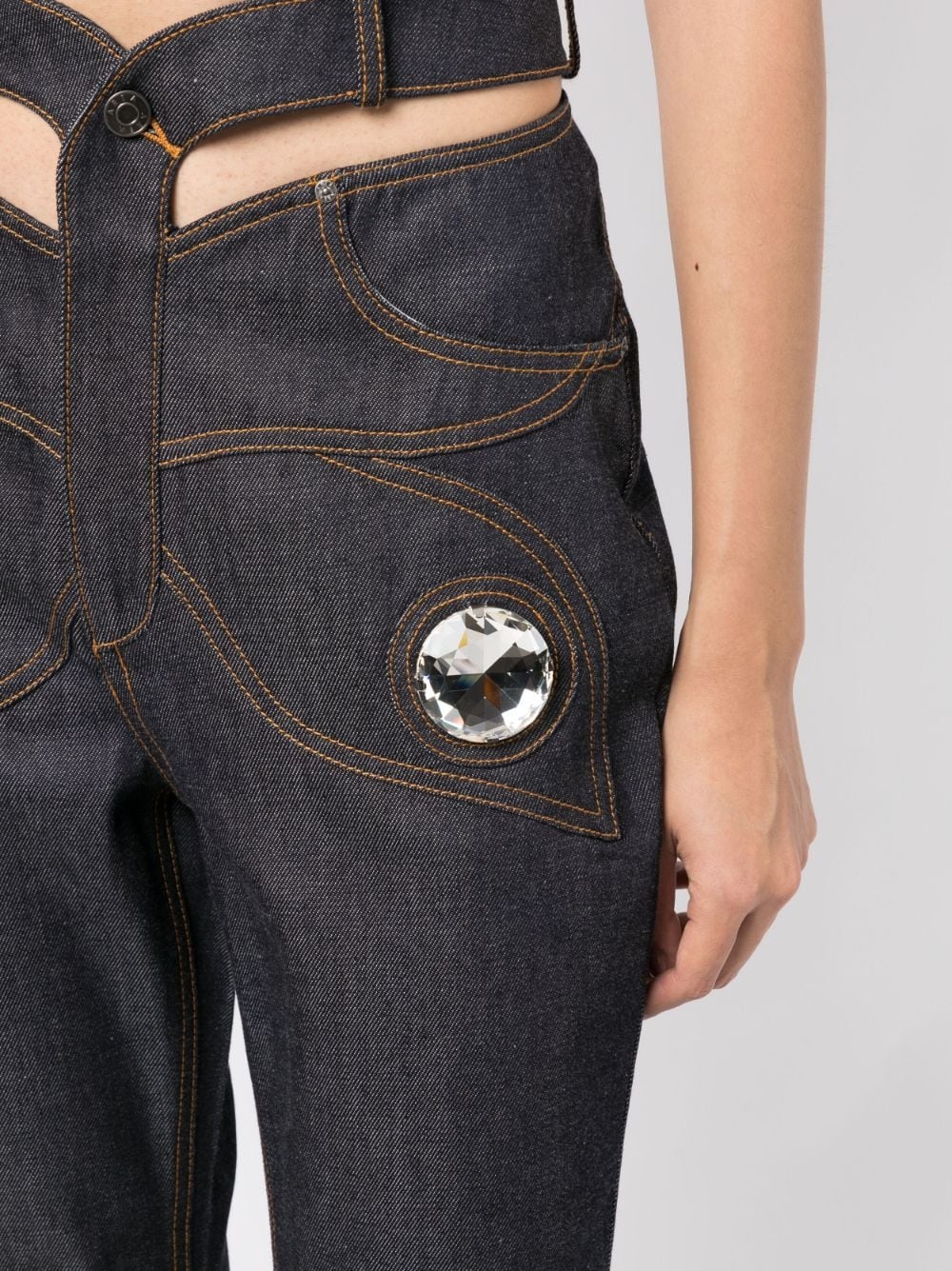Butterfly cut-out flared jeans - 5