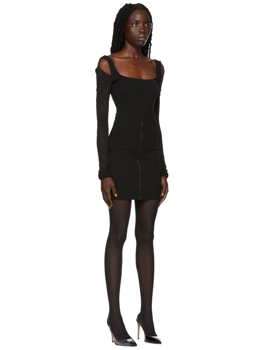 Black Zip Miniskirt - 2