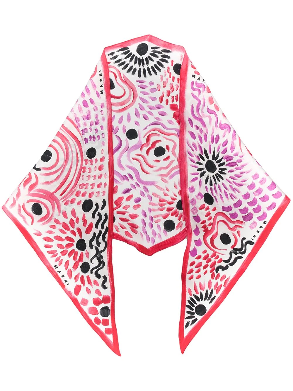 abstract-print scarf - 1