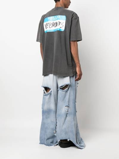 VETEMENTS My Name Is cotton T-shirt outlook